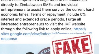 A post claiming IMF has granted Zimbabwe a US$2bn loan is fake, and has all the signs of a ploy to harvest your personal details