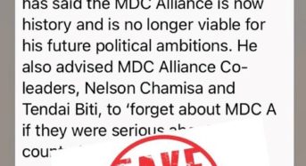 “NewsDay” article on Welshman Ncube quitting MDC Alliance, circulating on WhatsApp is fake