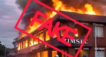 Fact Check: No, this image of the ZIMSEC building up in flames is fabricated